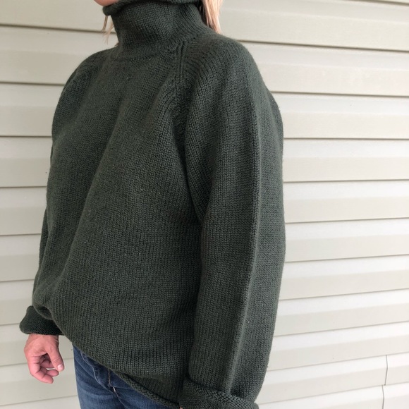 J.Crew green wool turtleneck sweater - Picture 2 of 7